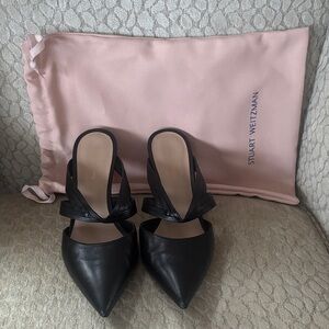 Stuart Weitzman Black Mules